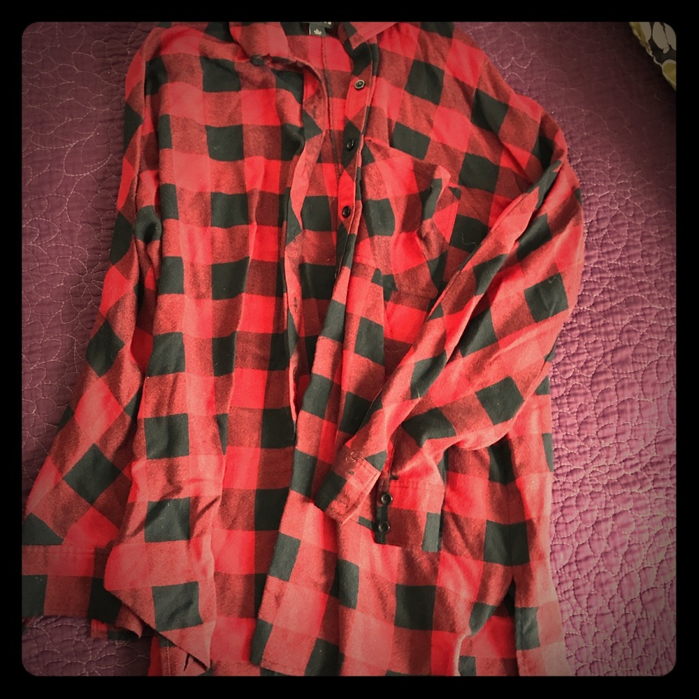 Red flannel tunic